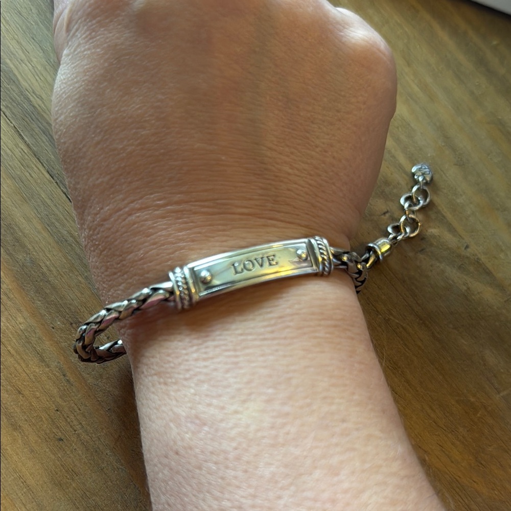 Brighton Silver Chain Link Bracelet with ID Bar